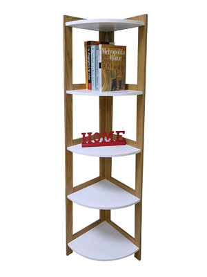 Wholesale wooden bookshelf with five layers white