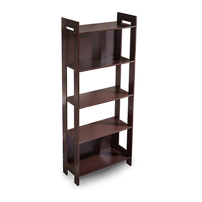Brown 5 Layer Display 62*28*160CM Wooden Corner Bookshelf