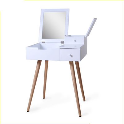 MDF Board 34cm Height Make Up Wooden Table With Mirror