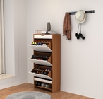 Shaker Door Shoe Storage Cabinet Retro Style With Shoe Rack