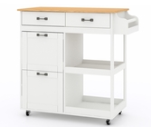 OEM ODM Movable Kitchen Island with Drawers and Lighting