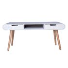 White Two Drawers NC Painting Solid Wood Coffee Tables