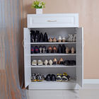 White One Drawer 20 Pairs 1.2M Solid Wood Shoe Cabinet