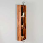 Wall Mounted Rotatable 3mm Mirror Pine Wooden Bathroom Storage