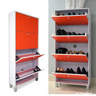 KD Packaging 23KG Red Wooden 4 drawers Mirrored Shoe Cabinet