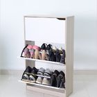 Melamine MDF Mirrored Shoe Cabinet