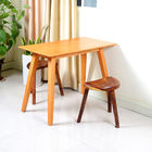 Vintage European Style High Quality Crescent Walnut Wood Stool With Lacquer