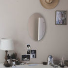 Used In Bathrooms Toilets And Bedrooms Oval Frameless Wall-Mounted Makeup Mirror