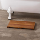 Sustainable 1.42 Inch Teak Bathroom Mat 23.62cm Length Non Slip Solid Wood Color