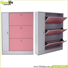 Pink Adjustable Wooden Shoe Rack Cabinet With Umbrella Storage Cabinet