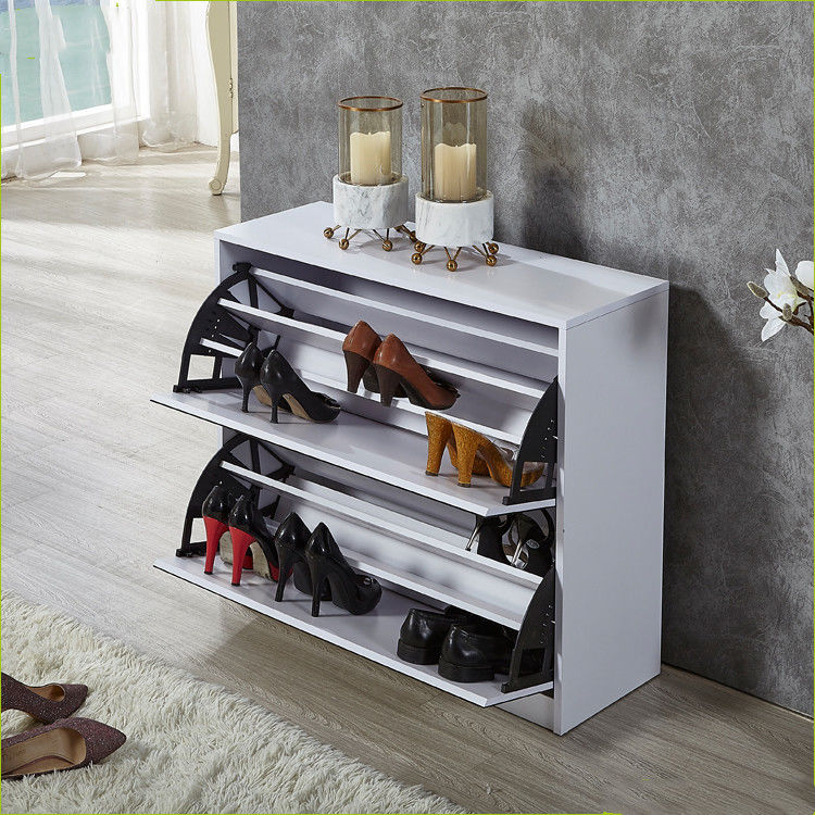 Knock Down Package Floor Standing 73inch Mirrored Shoe Cabinet