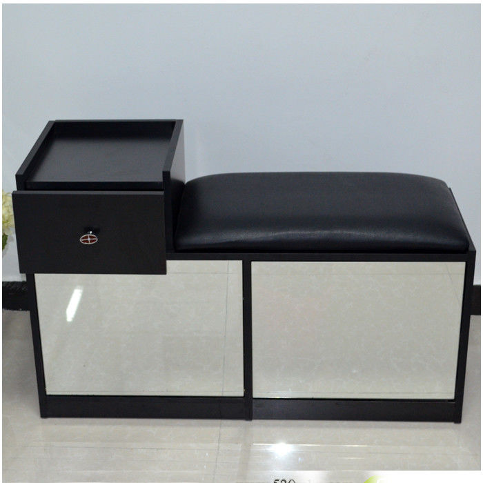 Black Knock Down Package Space Saving Entryway Shoe Bench