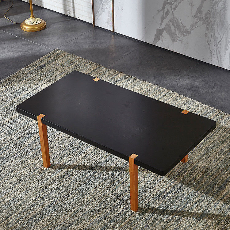 Minimalist Style 23.62in E1 MDF Black Coffee Table For Living Room