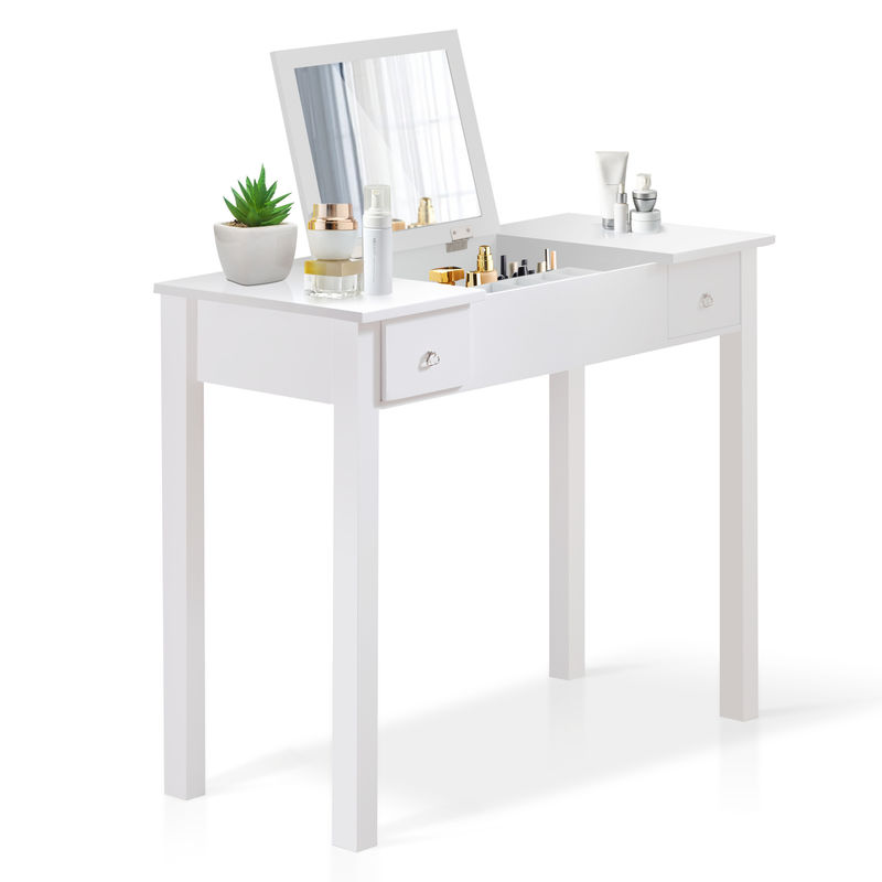 Width 40cm MDF Panel Makeup Dressing Tables E1 With Mirror Stool