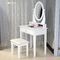 Fashion Solid Wood White 75*80*40cm Mirrored Dressing Table Stool