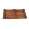 Household Rectangle Brown 53cm Length Teak Wood Bath Mat