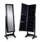 Black 146cm Free Standing MDF Full Length Mirror Jewelry Armoire