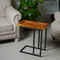 Rectangular Coffee Side Table Teak Color H58cm With Metal Legs