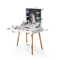 White Wooden Makeup Vanity Table With Lighted Mirror USB Function